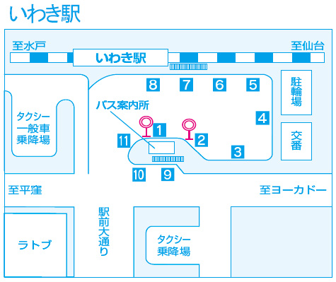 新常磐交通 高速バス 駐車場と乗車場所について