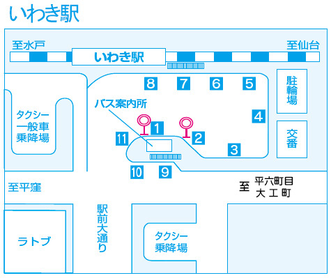 新常磐交通 高速バス 駐車場と乗車場所について